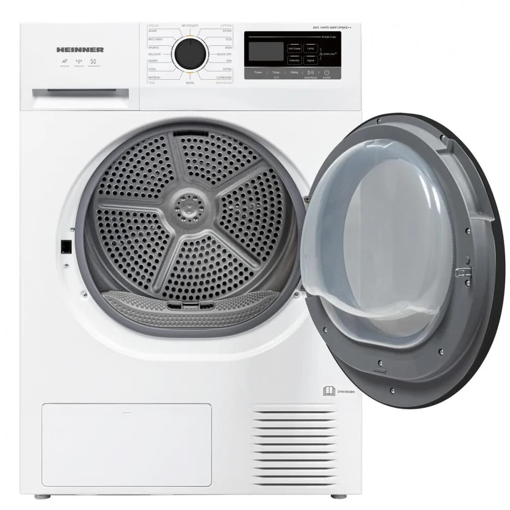 Uscator de rufe HEINNER HHPD-M8N13PBKE++, 8 kg, Clasa: E, Alb — miniatură
