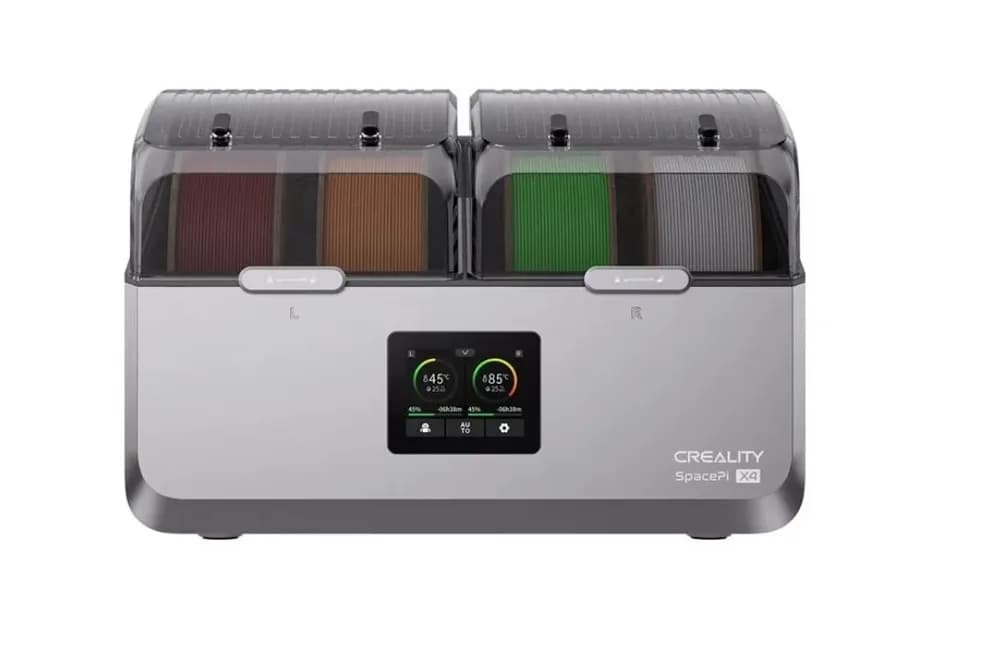 CREALITY 3D SPACE PI X4 FILAMENT DRYER, Capacitate: 4 role de filament, doua camere independente cu control temperatura independent, temperatura: pana la 85°C, dezumidifcare activa, Touchscreen 3.2", Compatibil cu role de filament de 1kg, 2kg, diametru 1.75mm si 2.85mm. — miniatură