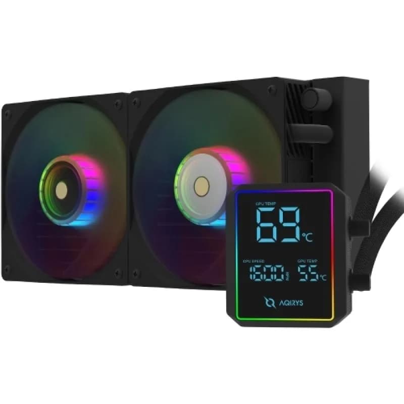 Cooler Procesor AQIRYS Aurora 240, Lichid, 12 cm, 2 ventilatoare, aRGB