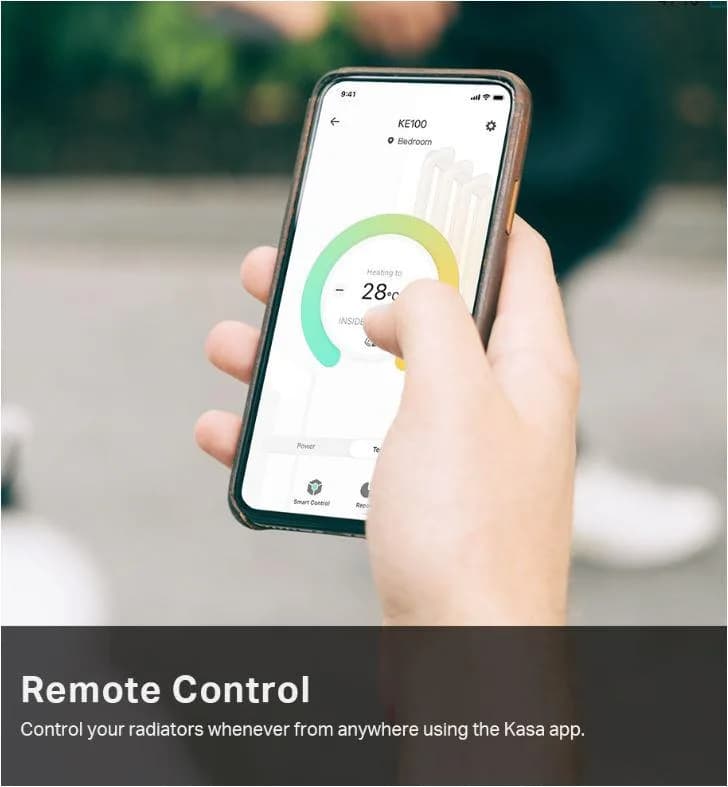 TP-LINK KE100 KIT, Termostat smart wireless pentru calorifer, 2.4 GHz Wi-Fi, 868 MHz, Android 5.0 sau mai recentă, iOS 10 sau mai recentă. — miniatură
