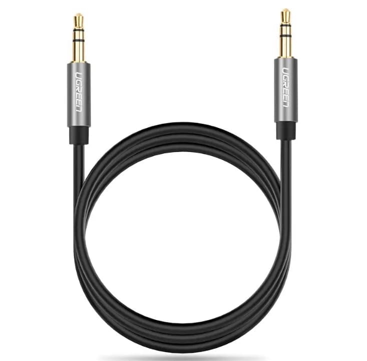 CABLU audio Ugreen, "AV119" stereo 3.5 mm jack (T) la 3.5 mm jack (T), 5m, conectori auriti, negru "10737" - 6957303817375 — miniatură