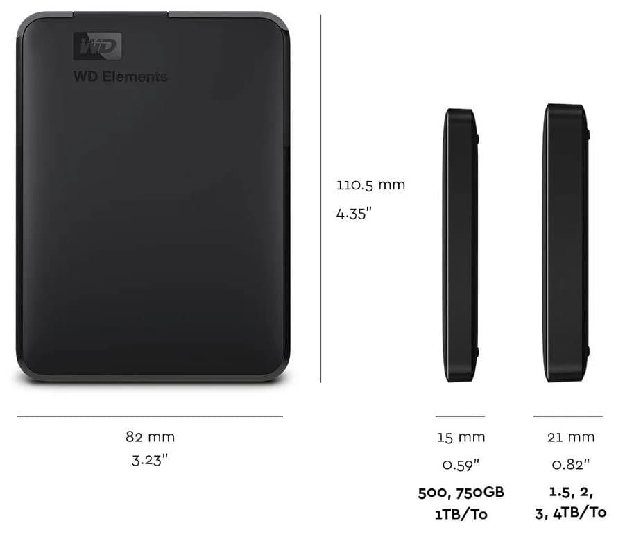 HDD Extern WD Elements Portable, 4TB, negru, USB 3.0 — miniatură