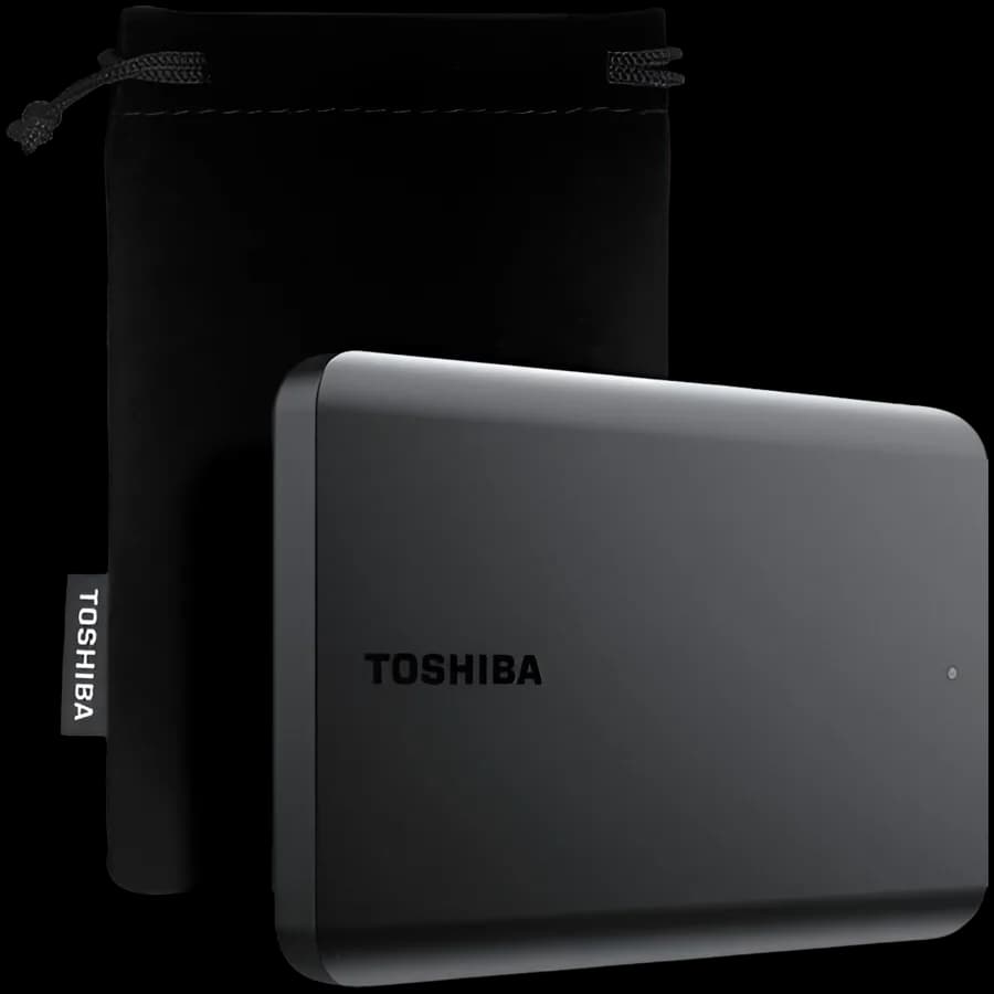 HDD Extern TOSHIBA CANVIO Basics Exclusive 1TB, 2.5", USB 3.2 Gen1 (5Gbit/s), Black, pouch, 149g "HDTB510MK3AA"