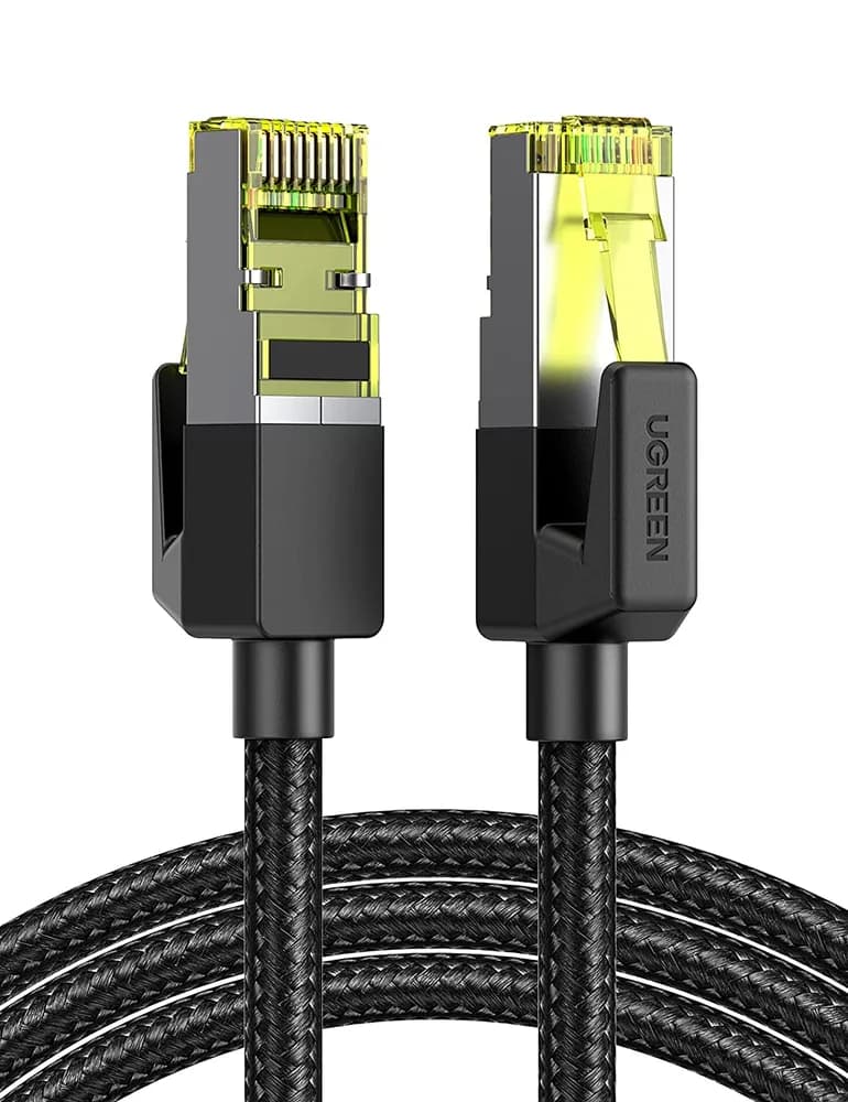 PATCH CORD UTP Ugreen Cat7, "NW150" fire din cupru, tiny cable, viteza maxima 10 Gbps, braided, 2m, negru "80423" - 6957303884230