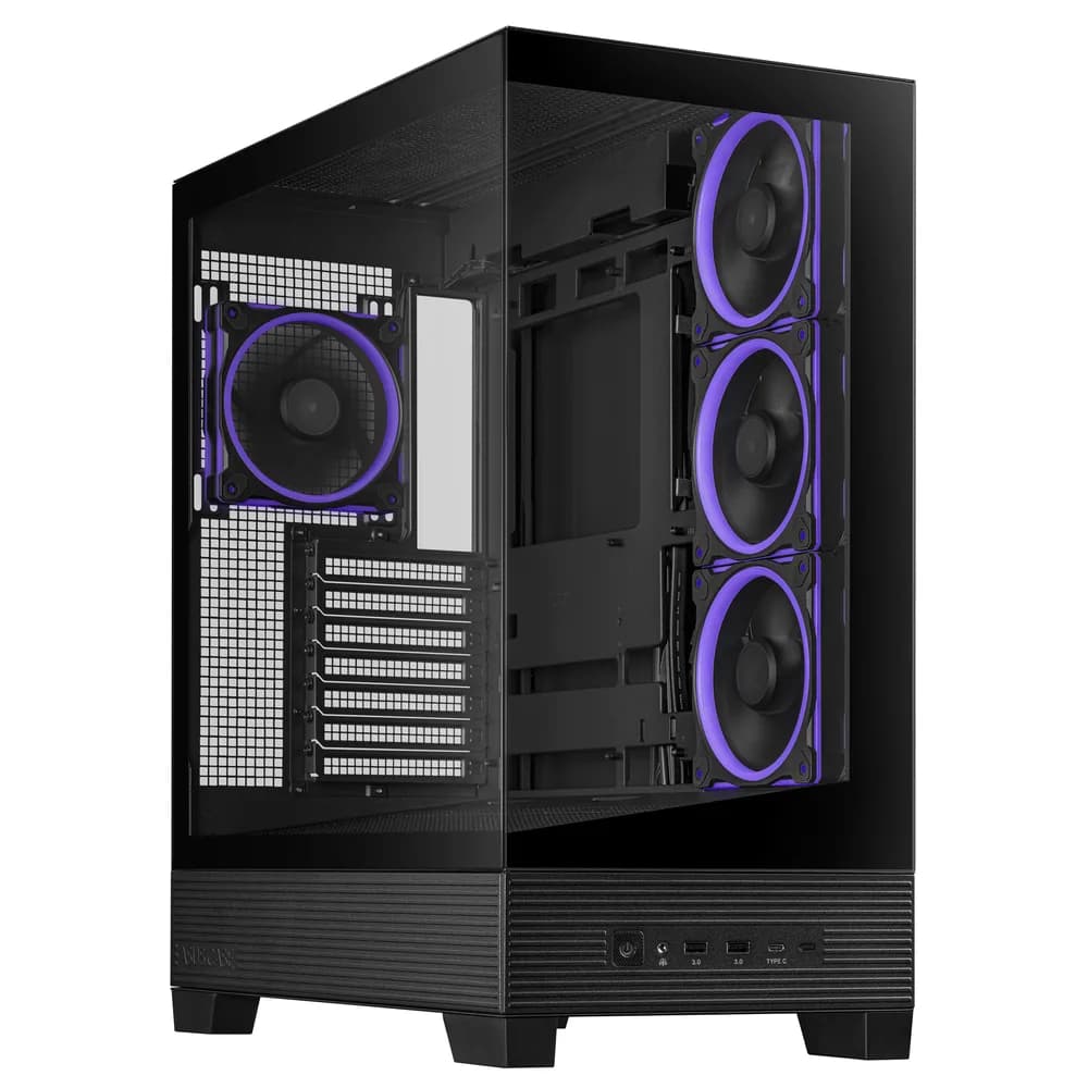 Carcasa ASUS A31 PLUS TG ARGB, Tempered Glass, Middle Tower (Negru) "90DC00R0-B19000" — miniatură