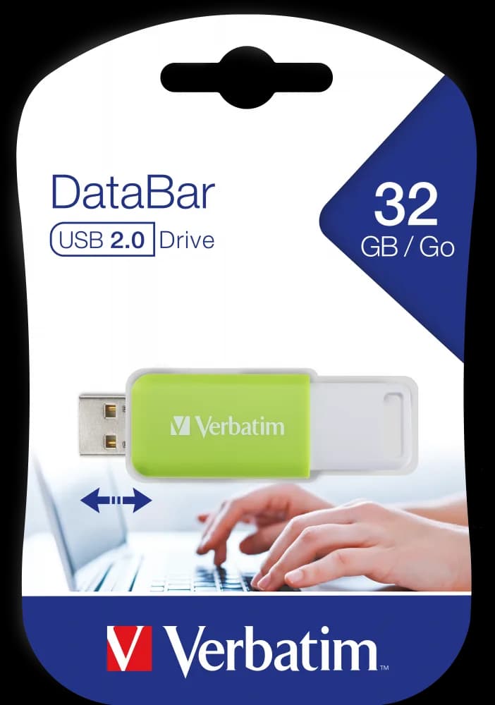 MEMORIE USB VERBATIM DATABAR 32GB USB 2.0 VERDE "49454" — miniatură