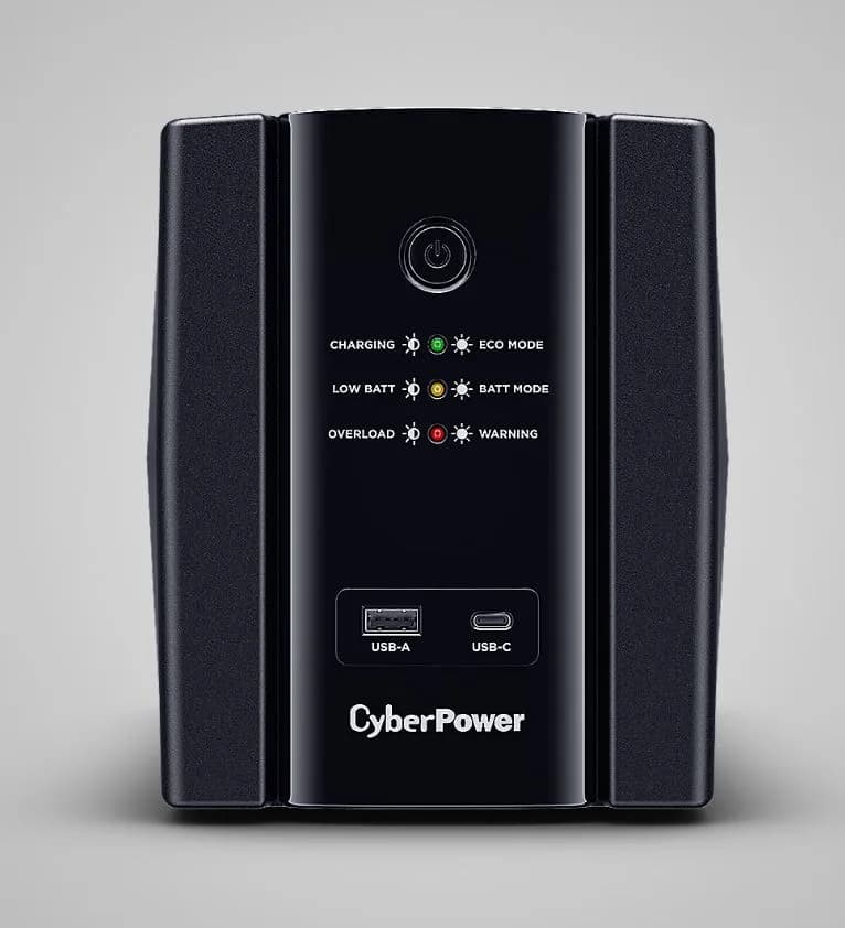 UPS CYBER POWER Line Int. cu manag,LED,2200VA/ 1320W, AVR, 4xShucko, indic. LED, 2xbaterie 12 V/9Ah,Backup 60-90 min, incarc. 8h, con. USB, RJ45, charg.:USB-A / USB-C "UT2200EG" — miniatură
