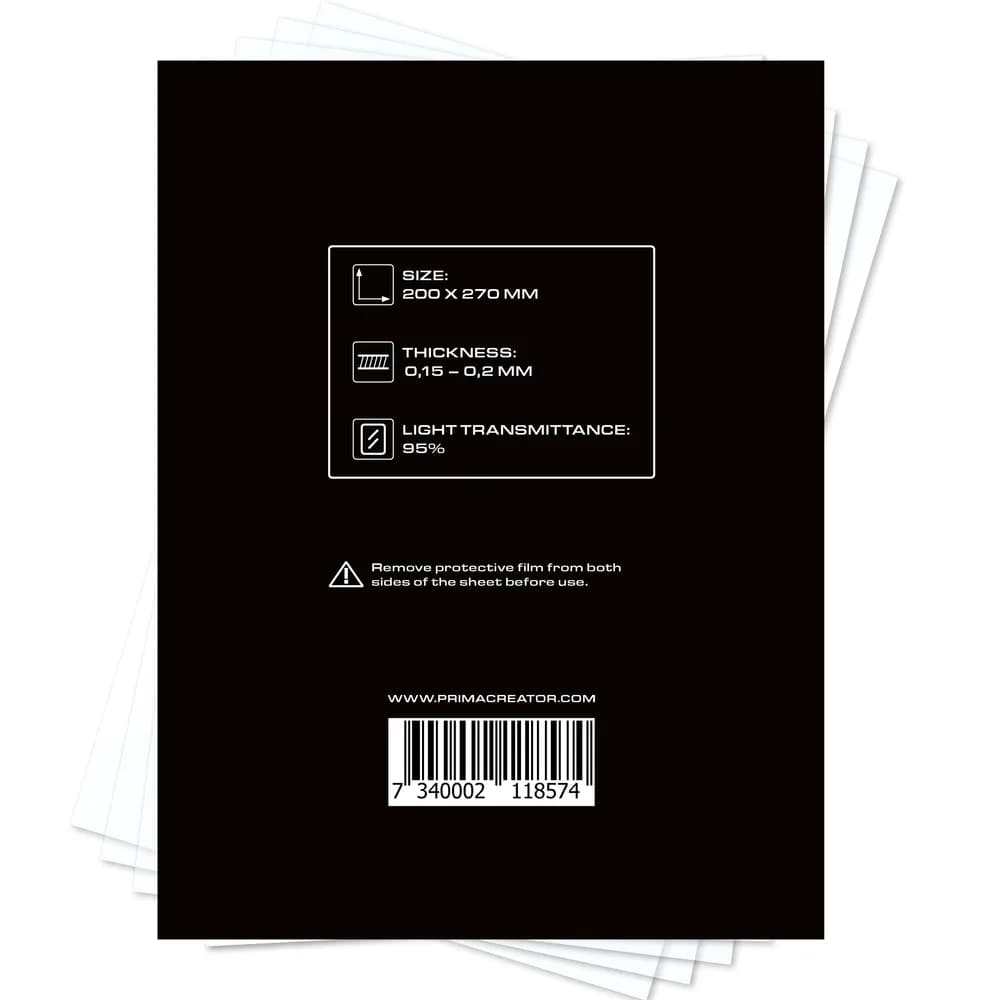Imprimantă 3D PrimaCreator nFEP Film Sheets pentru 3D Printers – 200 x 270 mm – 2-pack — miniatură