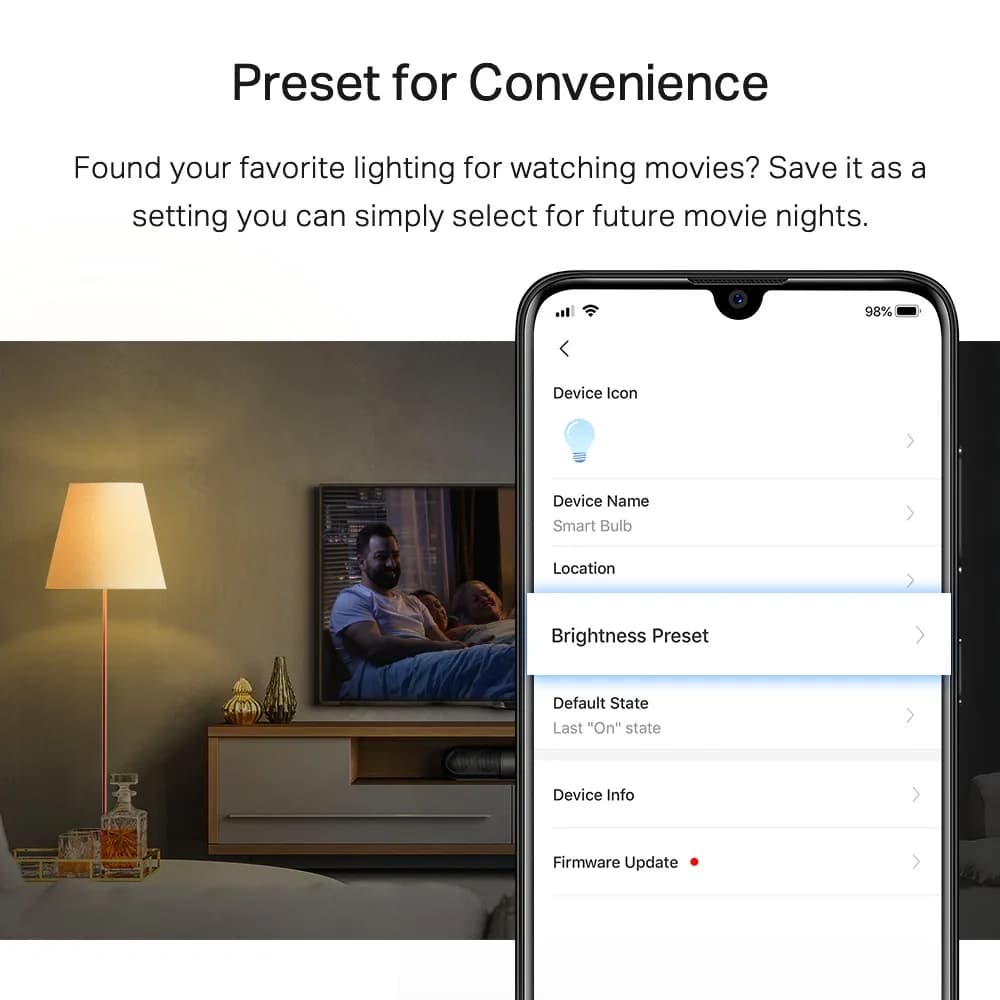BEC LED wireless TP-LINK, 800lm, 8.7W, E27, se conecteaza la router Wi-Fi, intensitate reglabila, control prin smartphone cu aplicatia TAPO "Tapo L510E" — miniatură