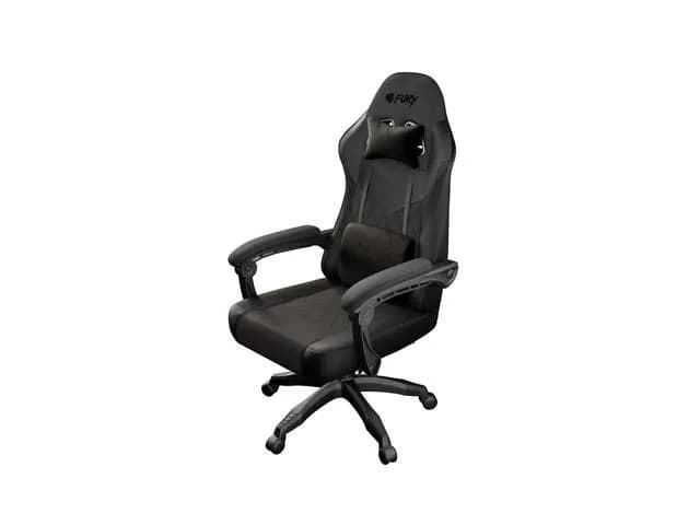 Scaun gaming FURY SHINAI S2, material piele ecologica+fabric, reglabil pe inaltime, greutate maxima suportata 120 kg, inaltime scaun reglabil 42 - 49 cm, spatar ajustabil 135°, dimensiuni roti 51mm, echipat cu piston cu gaz clasa 3, negru — miniatură