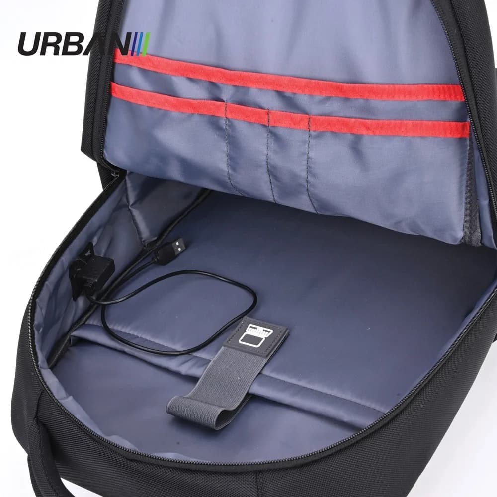Ghiozdan compartiment laptop, URBAN BLACK, 44x31x13 cm - OFFISHOP — miniatură