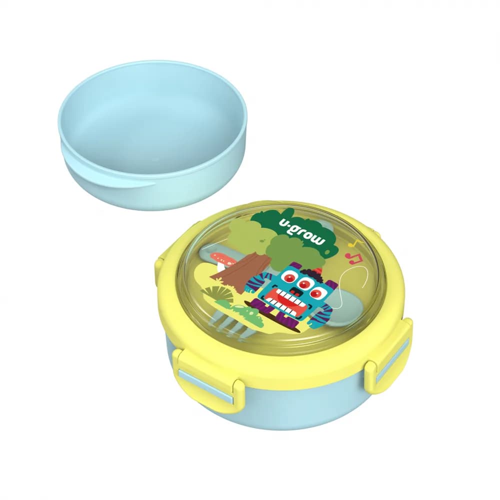Caserola termica cu lingurita si furculita, blue, U-Grow — miniatură