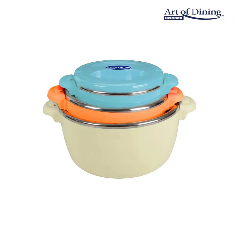SET 3 CASEROLE TERMICE 2+4+6L,BELLY BEIGE, ART OF DINING BY HEINNER — miniatură