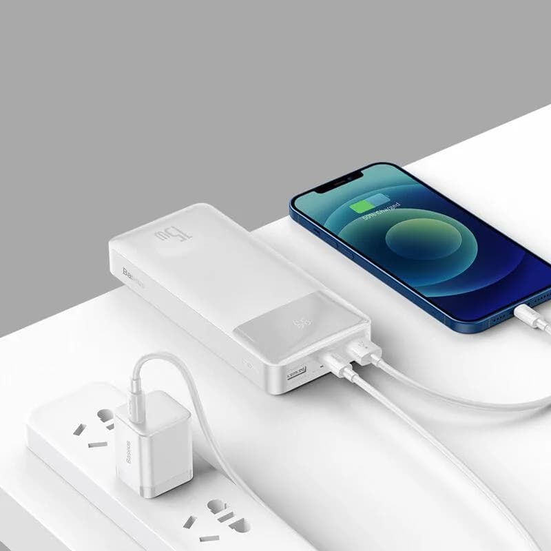 Baterie ext. Baseus Bipow, 20000mAh, alb — miniatură