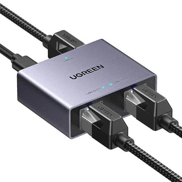SPLITTER RETEA Ugreen, "NW301" 1 la 2 Gigabit 1000 Mbit/s, USB power, pana la 100m, negru, "45311" - 6941876243112
