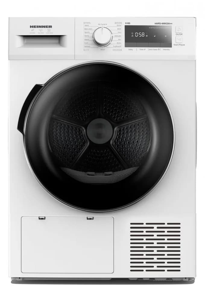Uscator de rufe HEINNER HHPD-M9G3A++, 9 kg, Inverter, Clasa: D, Alb