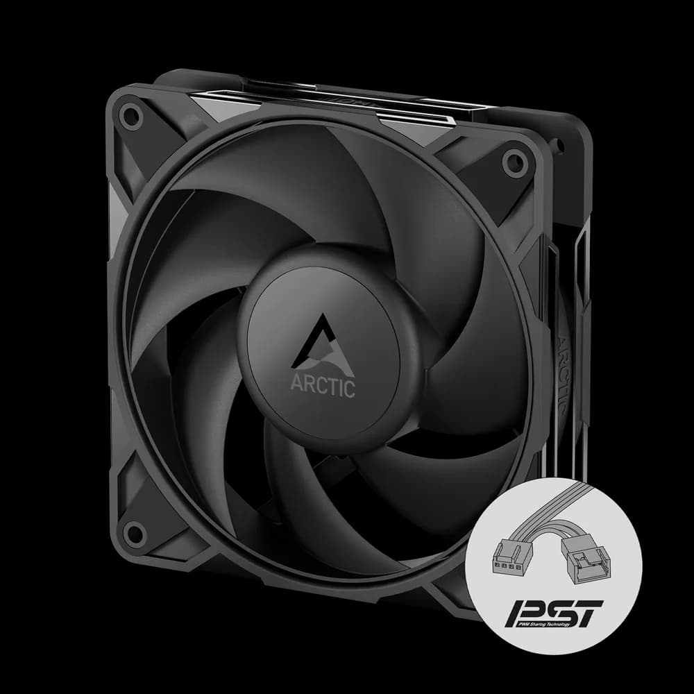 Set 5 ventilatoare Arctic "P12 Pro PST LN - 5 Pack", 120mm, 450 - 2000 RPM, FDB, 49 cfm, 4-Pin Fan Plug + 4-Pin Socket, negru, "ACFAN00350A" — miniatură