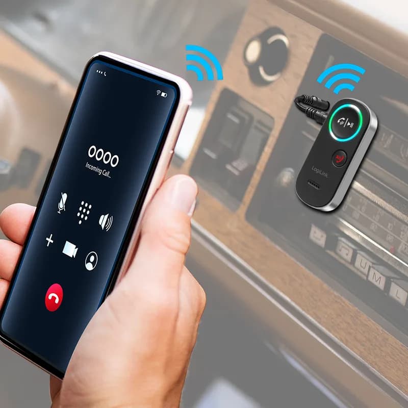 RECEIVER audio Logilink, conec prin Jack 3.5mm, dist max 10m, BT v5.4, ac. 150mAh, pana la 12 ore, card microSD, indicator LED, ant int, black 43501884 "BT0068" — miniatură