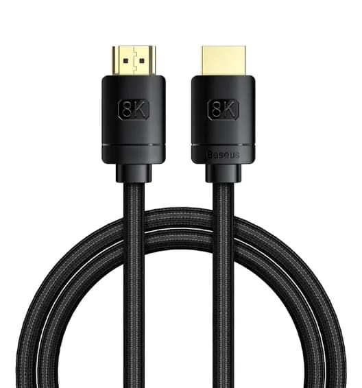 CABLU video Baseus High Definition, HDMI (T) la HDMI (T), versiunea 2.1, rezolutie maxima 8K UHD (7680 x 4320) la 60 Hz, conectori auriti, 2m, negru "CAKGQ-K01" - 6953156204164