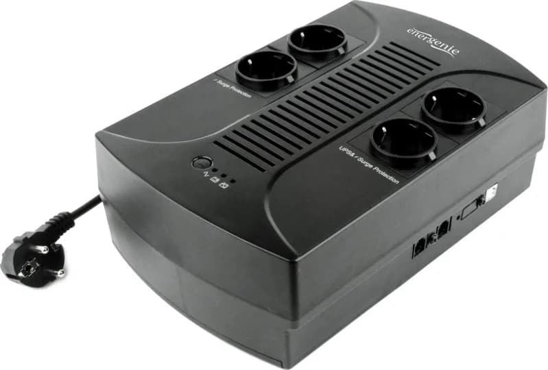 UPS GEMBIRD Line Interactive, 650VA/ 390W, AVR, 4 x socket Schuko, indicatie status cu LED, 1 baterie 12V/7Ah, Backup:pana la 10 - 30 min.,incarcare: pana la 8h "EG-UPS-001"i)