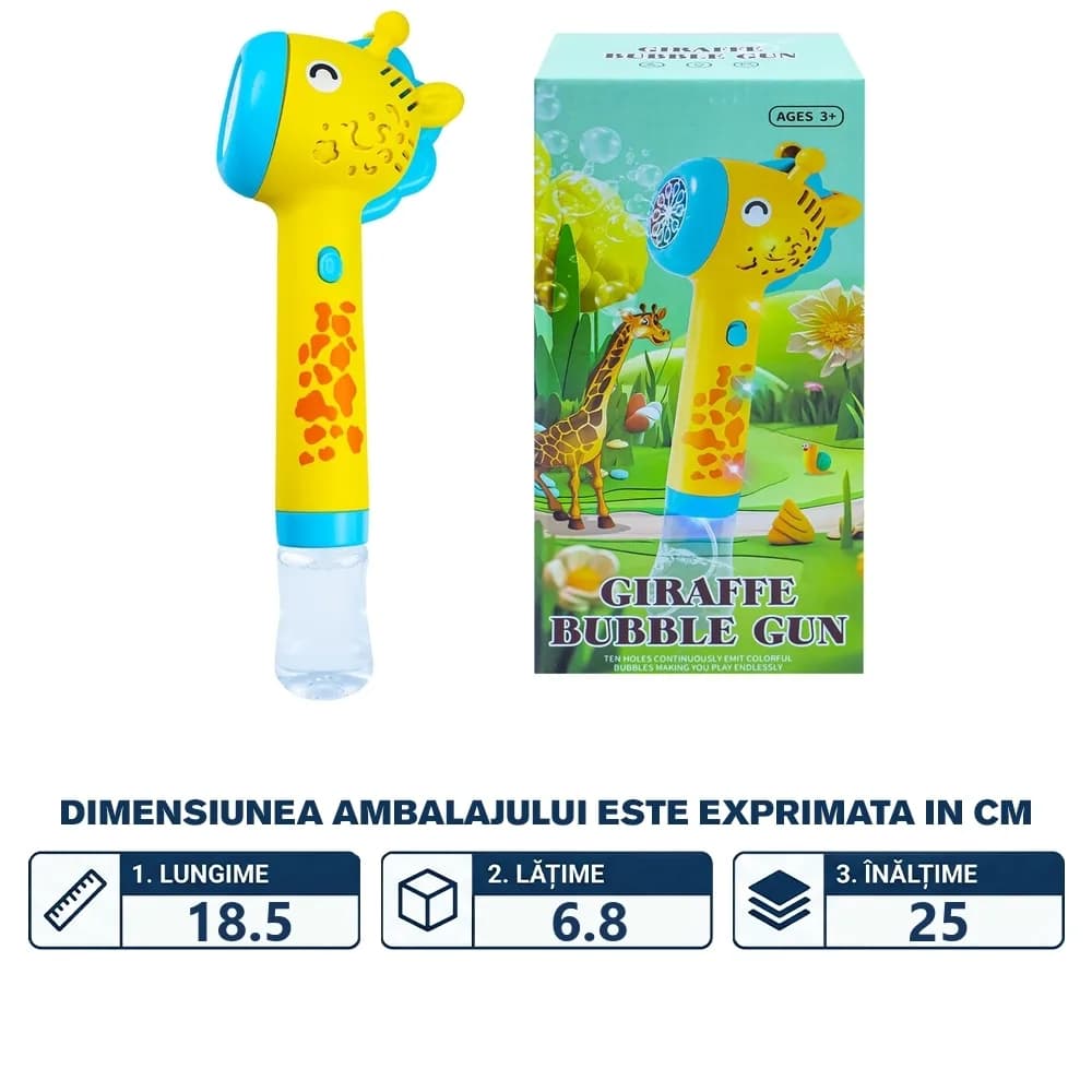 Pistol baloane de sapun, Girafa, cu baterii — miniatură