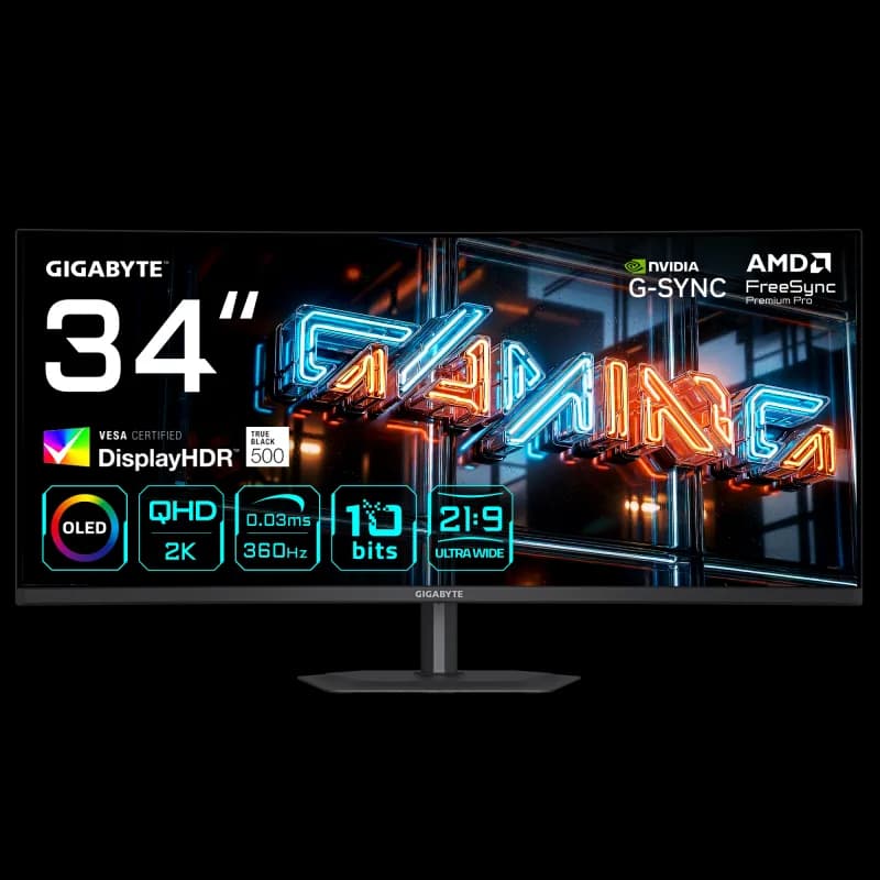 Monitor Consumer GIGABYTE MO34WQC36, 34", 3440 x 1440 pixeli, Black