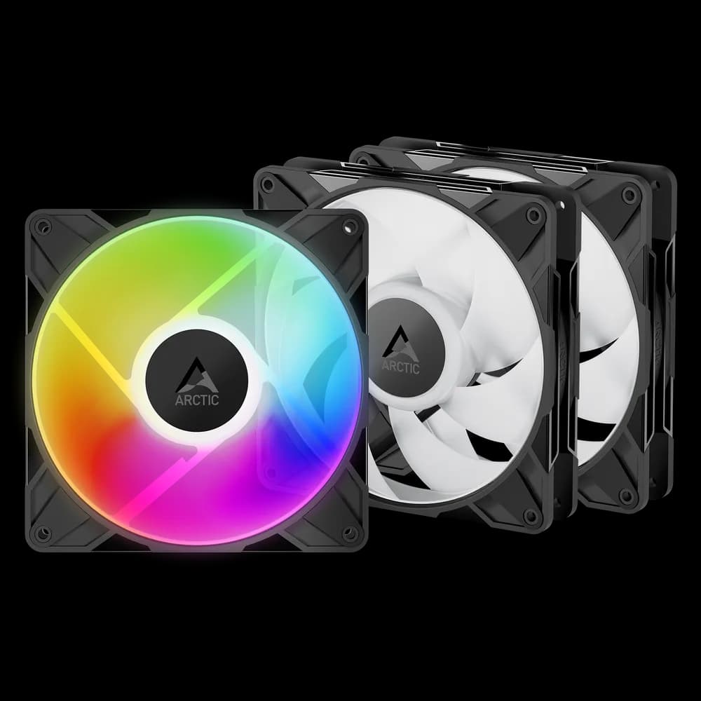 Set 3 ventilatoare Arctic "P14 Pro A-RGB - 3 Pack", 140mm, 600 - 3000 RPM, FDB, 110 cfm, 4-Pin Fan Plug + 4-Pin Socket, lungime cablu 400 mm + 80 mm Daisy-Chain, negru, "ACFAN00320A" - 4895265000447