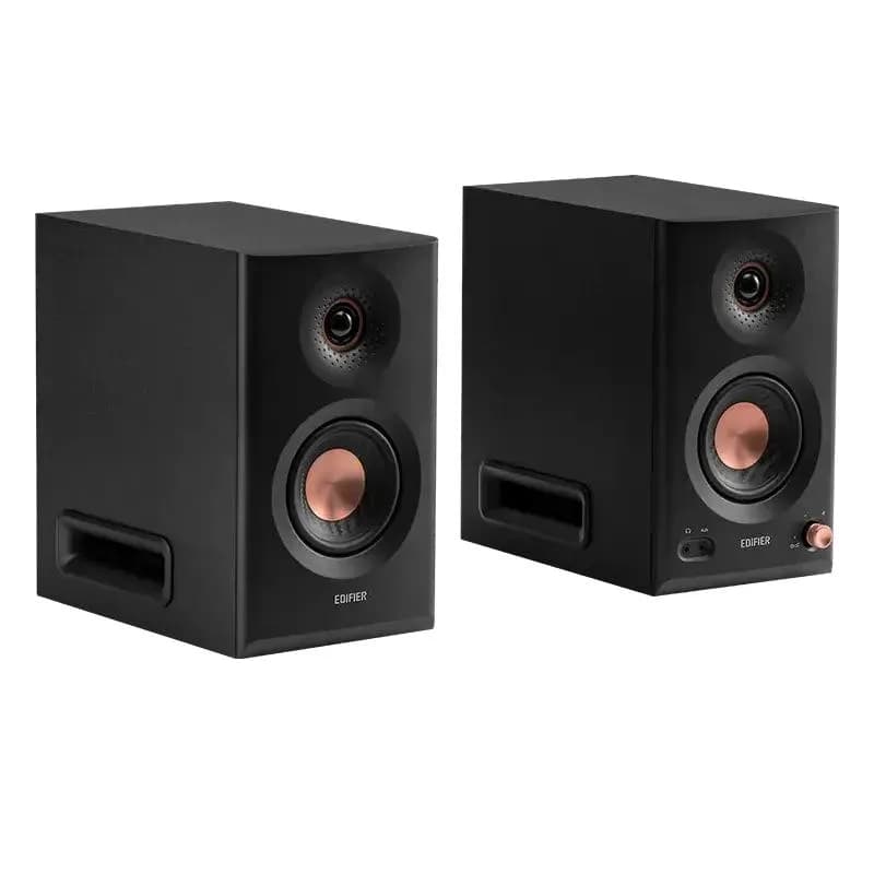 BOXE EDIFIER 2.0, RMS: 110W (2 x 30W + 2 x 15W + 2 x 10W), studio monitor, BT v6.0, volum, high freq, low freq, intrare jack 6.35 TRS balanced, XLR balanced, RCA/AUX, black, "MR5-BK" — miniatură