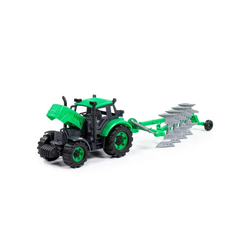 Tractor cu plug, cu frictiune, 45.5x11.5x14.5 cm, Polesie — miniatură