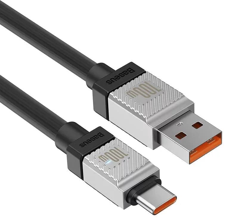 CABLU alimentare si date Baseus, Fast Charging Data Cable pt. smartphone, USB (T) la USB Type-C (T), 100W, 1m, negru, "CAKW000601" (include TV 0.18lei) - 6932172626808 — miniatură