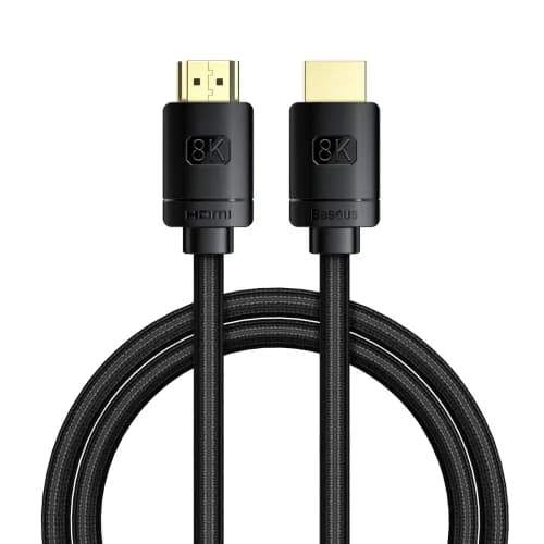 CABLU video Baseus High Definition, HDMI(T) la HDMI(T), versiunea 2.1, rezolutie maxima 8K UHD (7680 x 4320) la 60 Hz, conectori auriti, 1m, negru "CAKGQ-J01" - 6953156204157