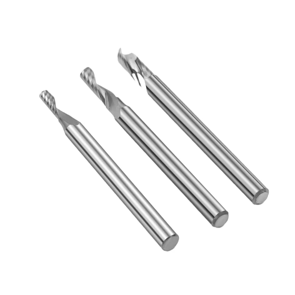 Accesoriu gravator laser TwoTrees HRC55 3,175 mm Carbide End Mill Cutter pentru CNC- 3 buc — miniatură