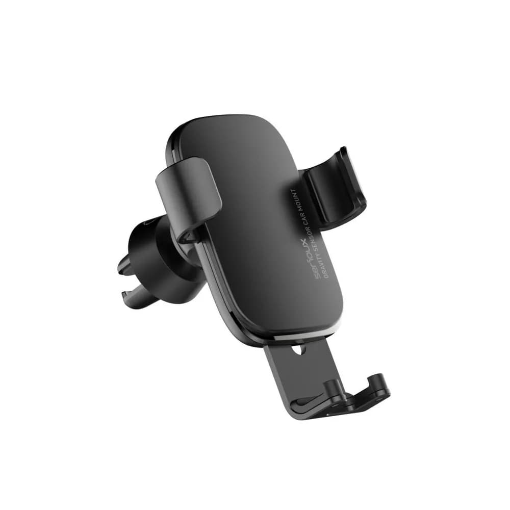 Suport auto telefon Gravity Serioux CH03, Material: ABS+ aluminium, mod de instalare: tip cataramă, poziție de fixare: aerisire, culoare: negru, potrivit pentru: telefon mobil — miniatură