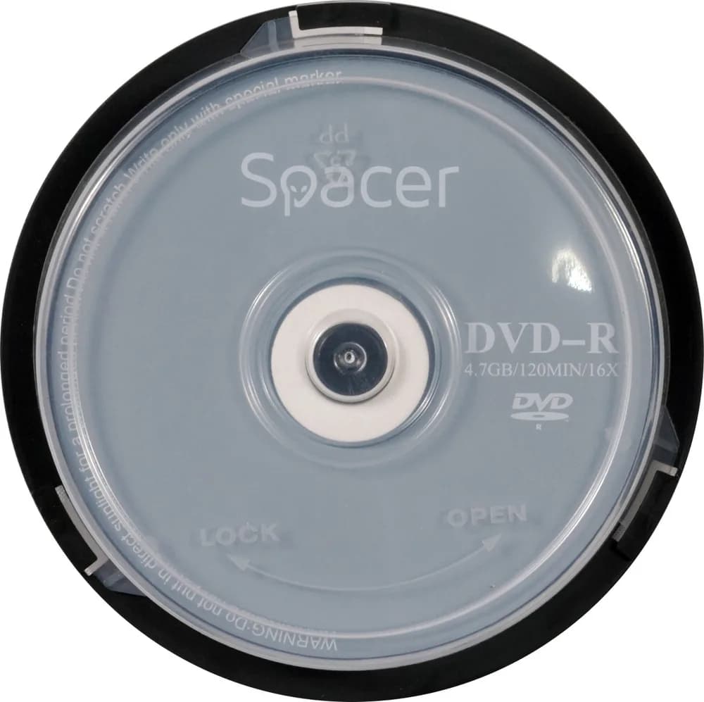 DVD-R SPACER 4.7GB, 120min, viteza 16x, 10 buc, spindle, "DVDR10" 45501039 / 18842 001 001 / 166557 — miniatură