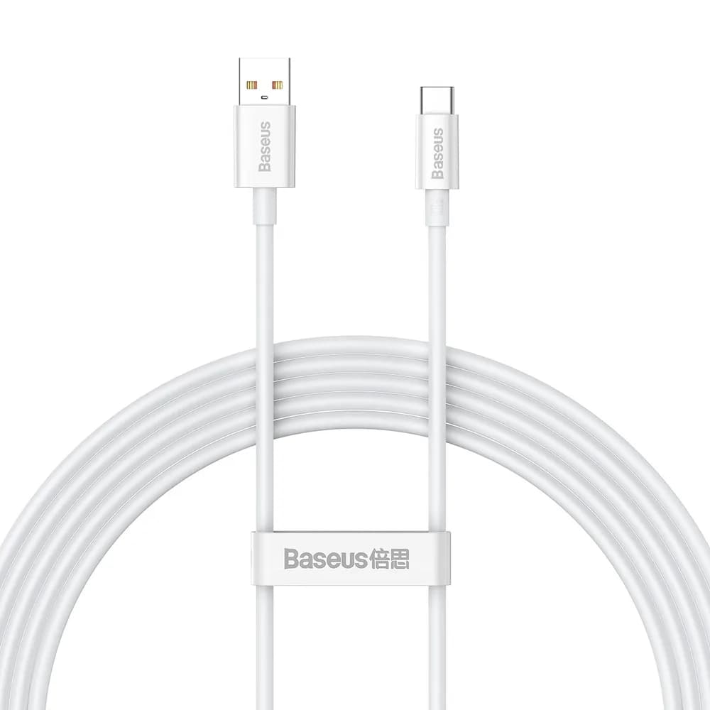 CABLU alimentare si date Baseus Superior, Fast Charging Data Cable pt. smartphone, USB la USB Type-C 100W, braided, 2m, alb "P10320102214-03" - 6932172631994