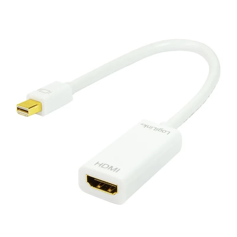CABLU video LOGILINK, adaptor Mini-DisplayPort (T) la HDMI (M), 15cm, rezolutie maxima Full HD (1920 x 1080) la 60 Hz, alb, "CV0036A"