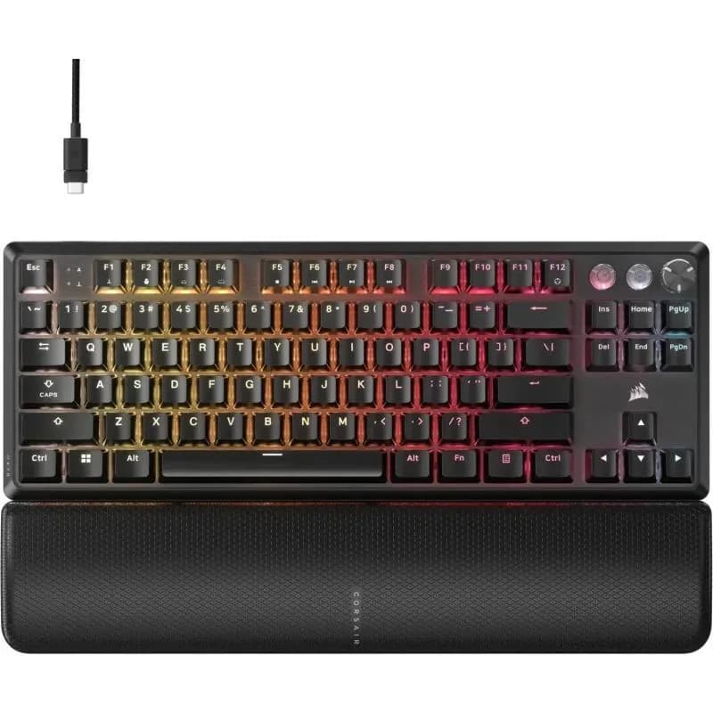 Tastatura Mecanica Gaming CORSAIR K70 PRO TKL, RGB, USB, negru — miniatură