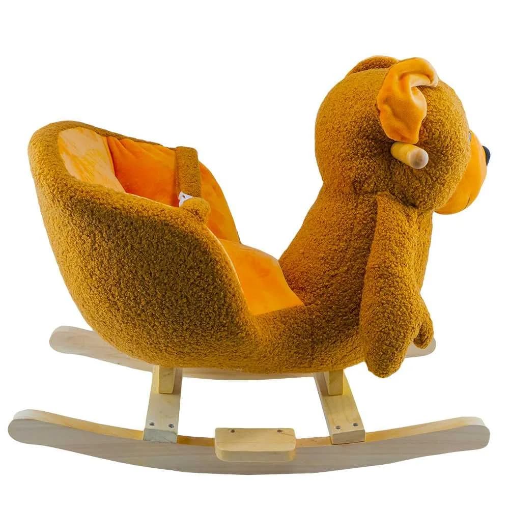 Balansoar pentru bebelusi, Ursulet, lemn + plus, maro, 60x34x45 cm — miniatură