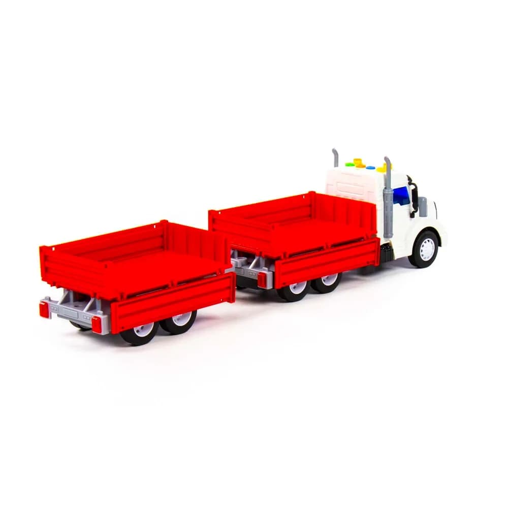 Camion + remorca cu lumina si sunet, 50.6x98x13 cm, Polesie — miniatură