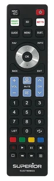 TELECOMANDA UNIVERSALA Superior, compatibila televizoare Samsung, LG, Philips, Sony, Panasonic, bateriile (2 x AAA) nu sunt incluse, negru "SUPTRB019" 44503089