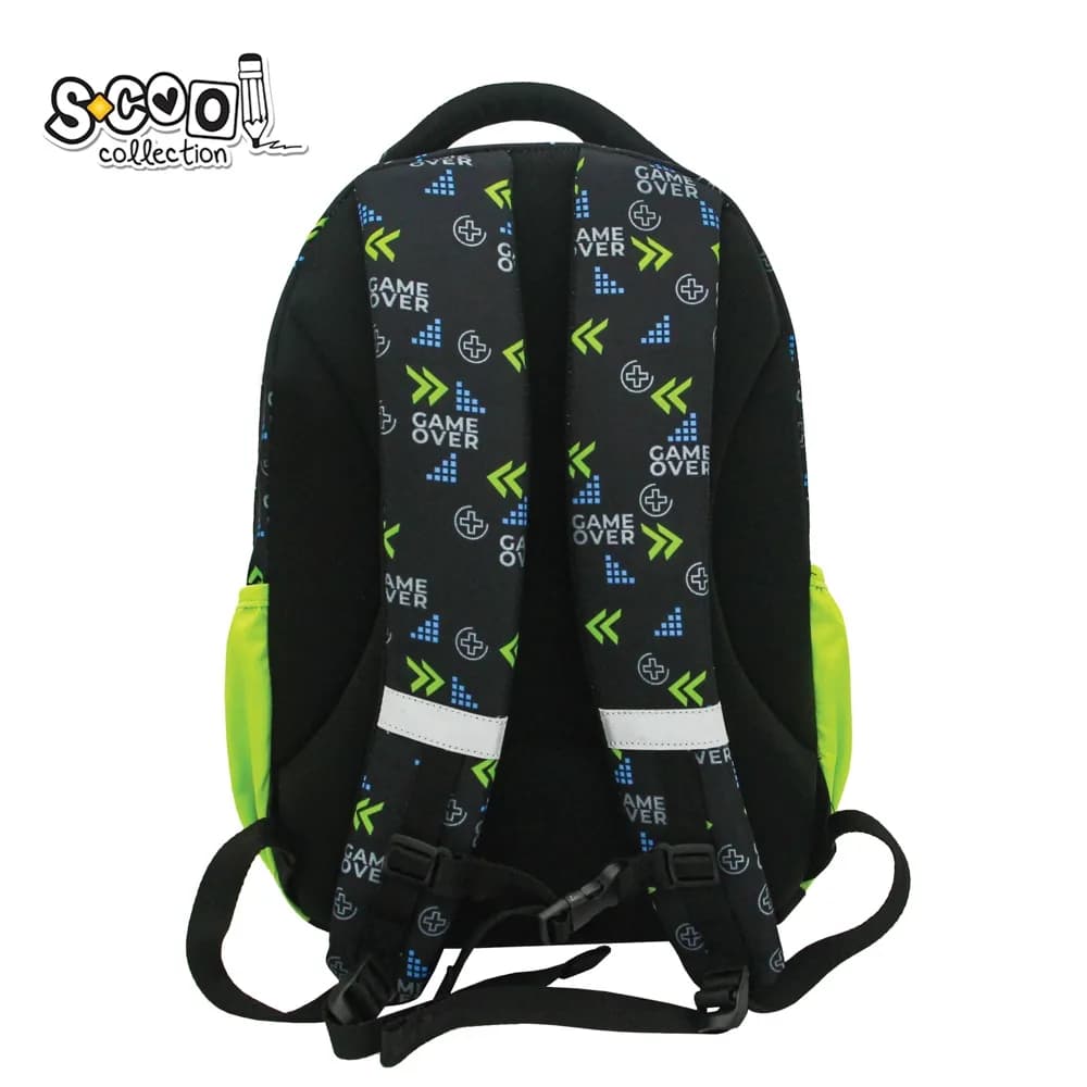 Ghiozdan ergonomic, compartiment laptop, 42x31x16 cm, GAME OVER - S-COOL — miniatură