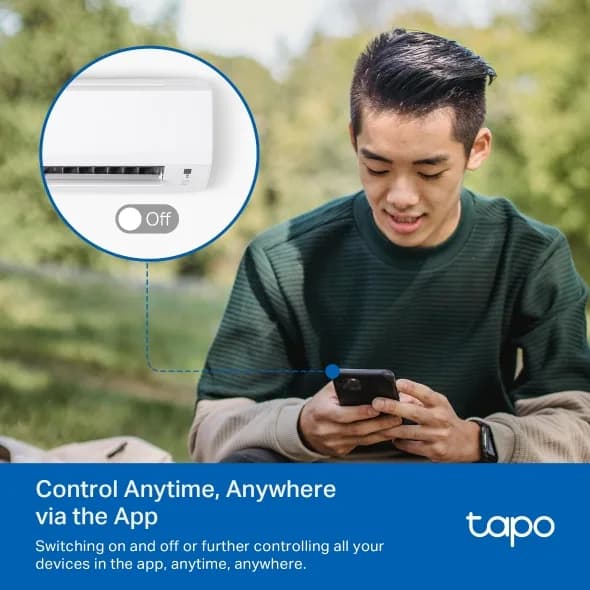 TP-LINK Mini Smart Wi-Fi Plug TAPO H110, IEEE 802.11b/g/n, 2.4 GHz WiFi, Bluetooth, material PC (V-0, UL 94), Flame-retardant, 100-240V~, 50/60 Hz — miniatură