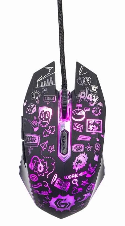 MOUSE GEMBIRD, gaming, cu fir, USB, optic, 3600 dpi, butoane/scroll 6/1, iluminare, cablu 1.5m, negru, "MUS-6B-GRAFIX-01" — miniatură