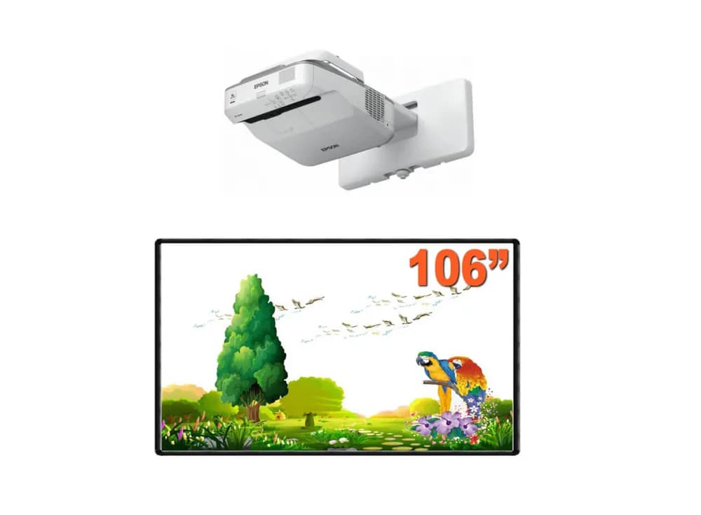 Pachet interactiv cu Tabla Evoboard IB-106 fara pentray, Videoproiector EB-685W cu suport de prindere inclus