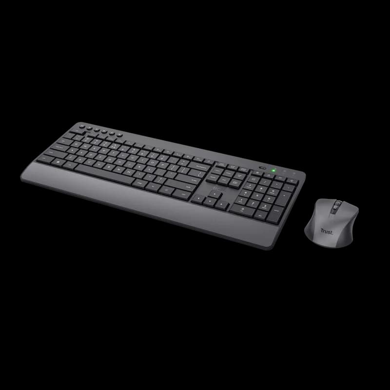 Kit Wireless tastatura si mouse TRUST Trezo, taste numerice, negru — miniatură