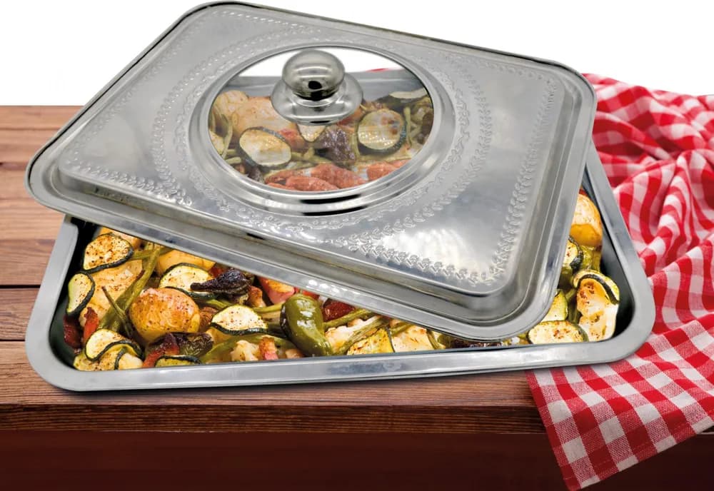 TAVA CUPTOR CU CAPAC, INOX,35*26*7CM, VANORA HOME — miniatură