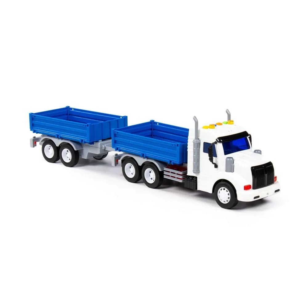 Camion + remorca, cu lumina si sunet, 53.5x11.5x18.5 cm, Polesie — miniatură