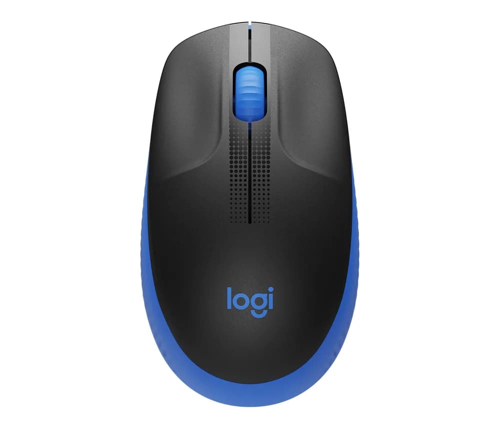 MOUSE LOGITECH, "M190", PC sau NB, wireless, 2.4GHz, optic, 1000 dpi, butoane/scroll 3/1, negru / albastru, 45507171 "910-005907"