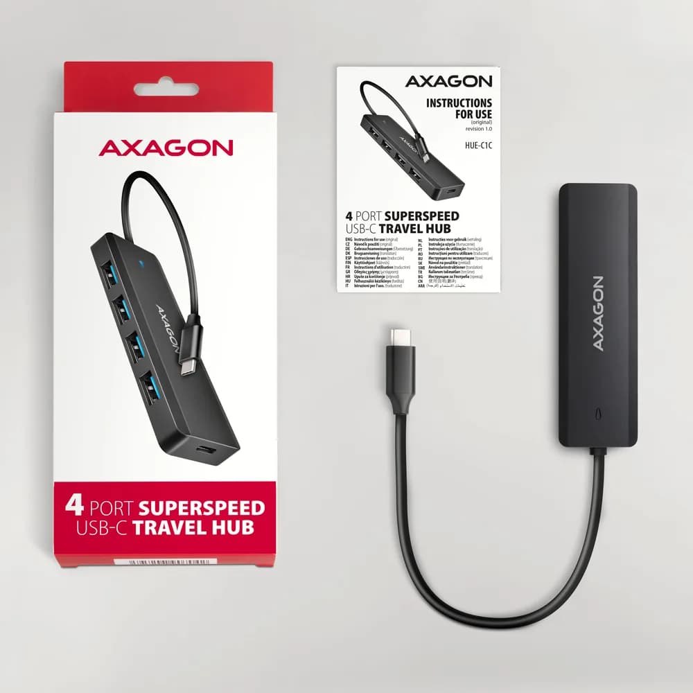 Hub USB AXAGON USB-C 5Gbps TRAVEL "HUE-C1C" — miniatură
