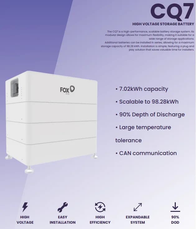 FoxESS High Voltage Battery Module CQ7-S-80, 7kWh